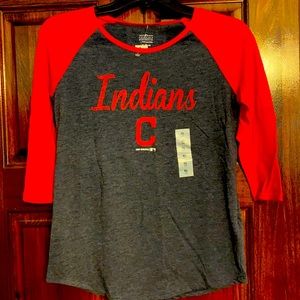 Girls Cleveland Indians official 3/4 t-shirt